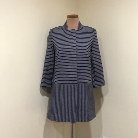 CAbi Car Coat Size Small Dappled  Striped Navy Blue - Picture 2 of 12